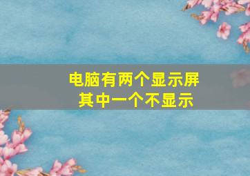 电脑有两个显示屏 其中一个不显示